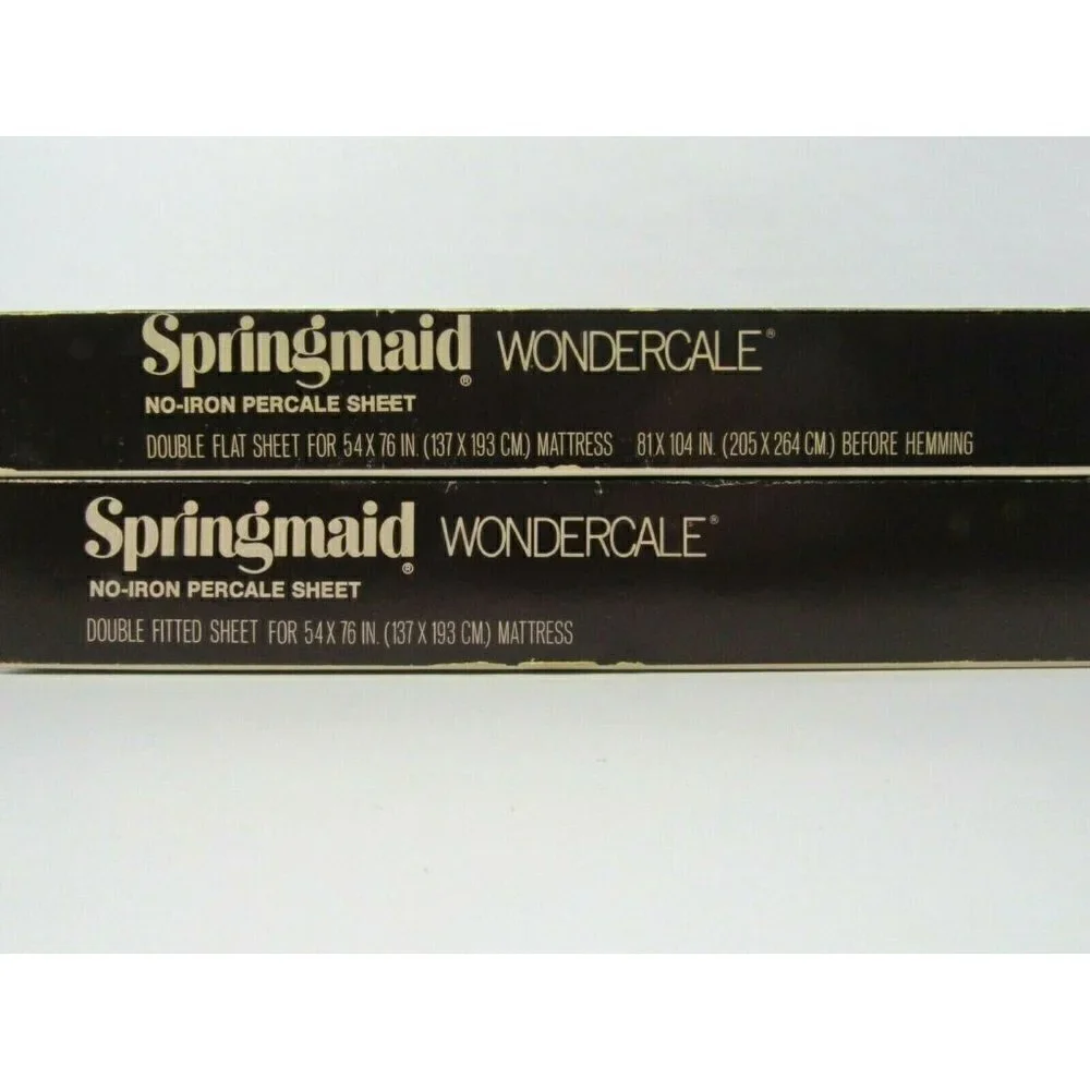 Vintage Double Sheet Springmaid Wondercale Oasis No Iron Percale New Flat Fitted